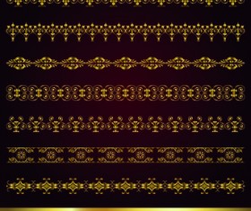 Set of golden borders vector 01