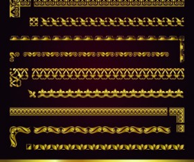 Set of golden borders vector 02