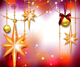 Shiny Christmas baubles design vector background 01