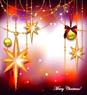 Shiny Christmas baubles design vector background 01