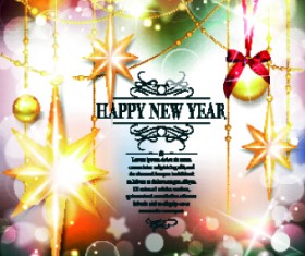 Shiny Christmas baubles design vector background 02