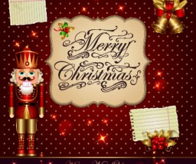 Shiny merry christmas vector greeting cards
