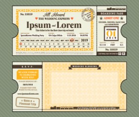 Ship Ticket design vector set 01