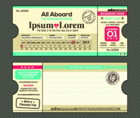 Ship Ticket design vector set 02