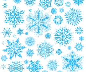 Different snowflakes pattern design vector set 02