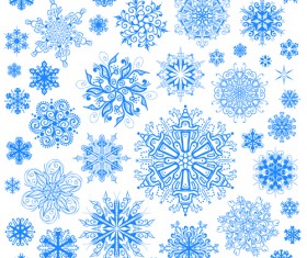 Different snowflakes pattern design vector set 03