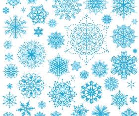 Different snowflakes pattern design vector set 04