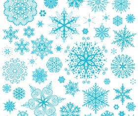 Different snowflakes pattern design vector set 05