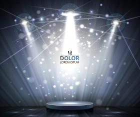 Shiny Stage spotlights design elements vector 05