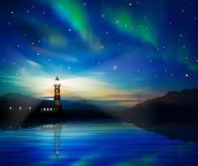 Beautiful Sunrise landscape vector set 01