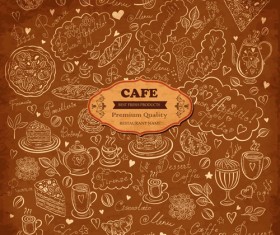 Tea time design element vector background set 02