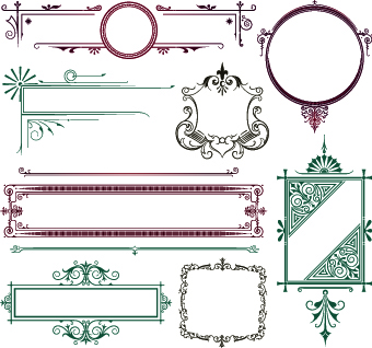 Vector decoration frame and borders illustration 01