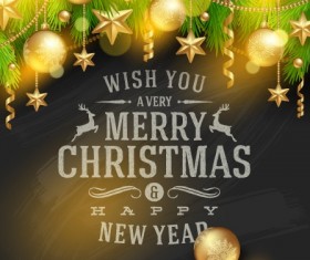 Vector set of Christmas background design 04