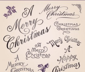 Vintage Christmas Greetings design elements vector