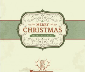 Vintage Christmas background and frame vector