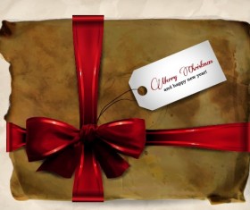 Vintage Christmas gift cards vector 01