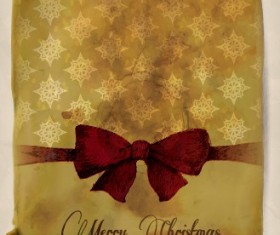 Vintage Christmas gift cards vector 02