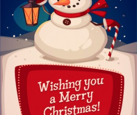 Vintage Christmas night vector background 02