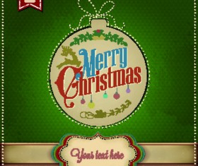 Vintage Christmas typography vector background 01