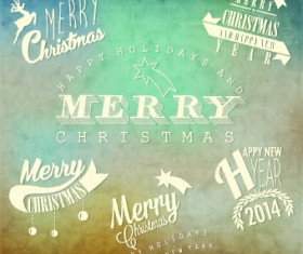 Vintage Merry Christmas logos design vector 01