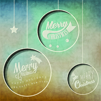 Vintage Merry Christmas logos design vector 02