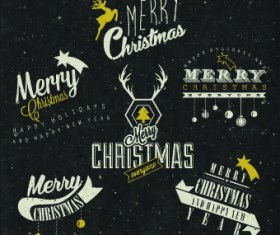 Vintage Merry Christmas logos design vector 03