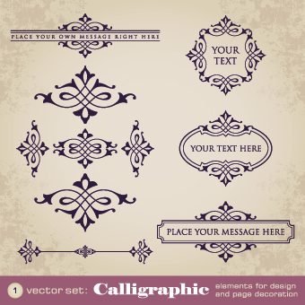Vintage calligraphic and frame design vector