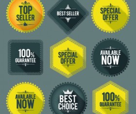 Vintage promo labels vectors set 01