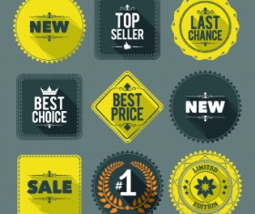 Vintage promo labels vectors set 02