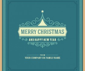 Vintage style frames christmas background vector
