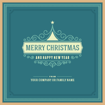Vintage style frames christmas background vector