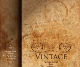 Vintage style grunge vector background set 02