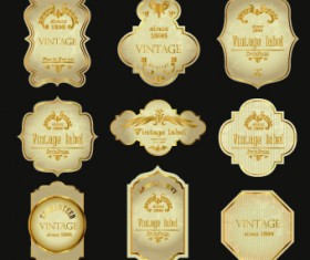 Vintage wine labels design vector 03