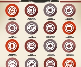 Web icons round vector set 01