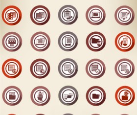 Web icons round vector set 02