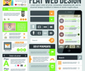 Phone website template vector set 02