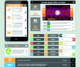 Phone website template vector set 04