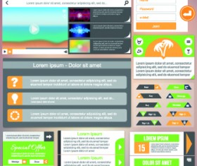 Phone website template vector set 05