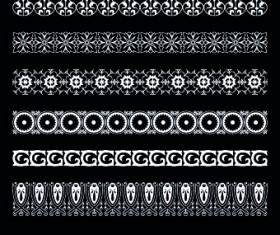 White lace borders design vector set 01