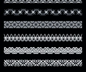 White lace borders design vector set 02