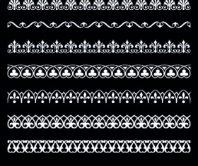 White lace borders design vector set 03