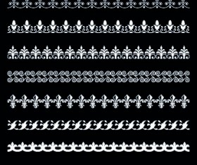 White lace borders vector set 01