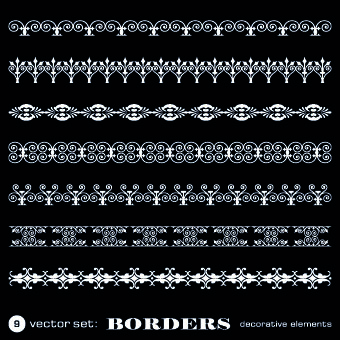 White lace borders vector set 02