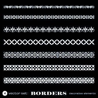 White lace borders vector set 03