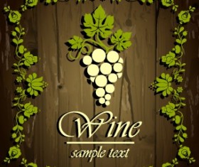 Wine elements frames background vector