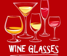 Wine glasses design vector background