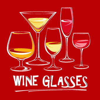 Wine glasses design vector background