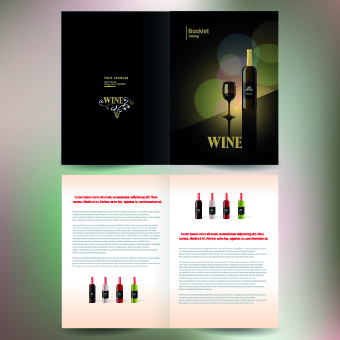 Wine poster cover vector 01