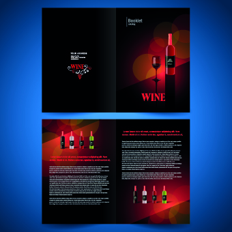 Wine poster cover vector 02