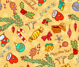 Cute Christmas seamless pattern vector 05